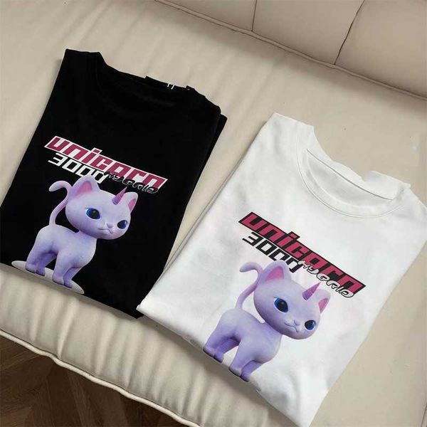 Camisetas masculinas de boa qualidade 2022ss unicorn moda t-shirt homens 1 1 Todos podem ser mulheres tees vtm manga curta mass roupas j230509