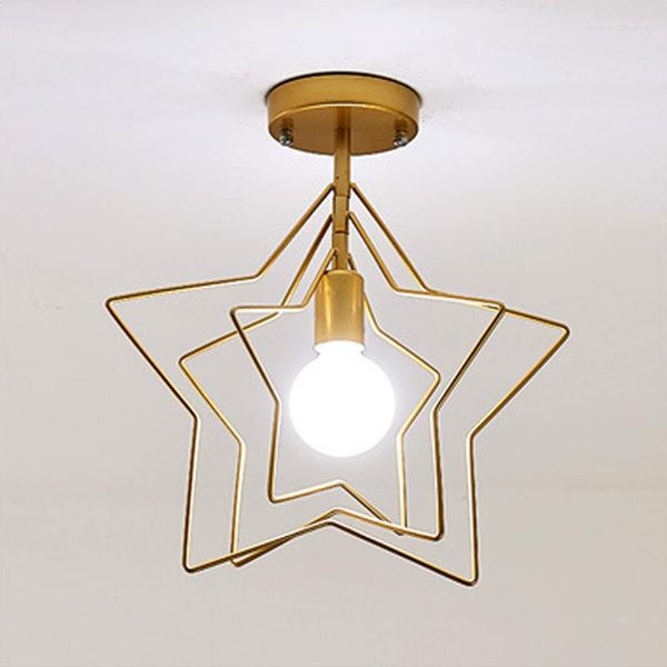Luzes de teto estrela LED STAR Lâmpada de ferro criativa moderna para sala de estar luminária de varanda