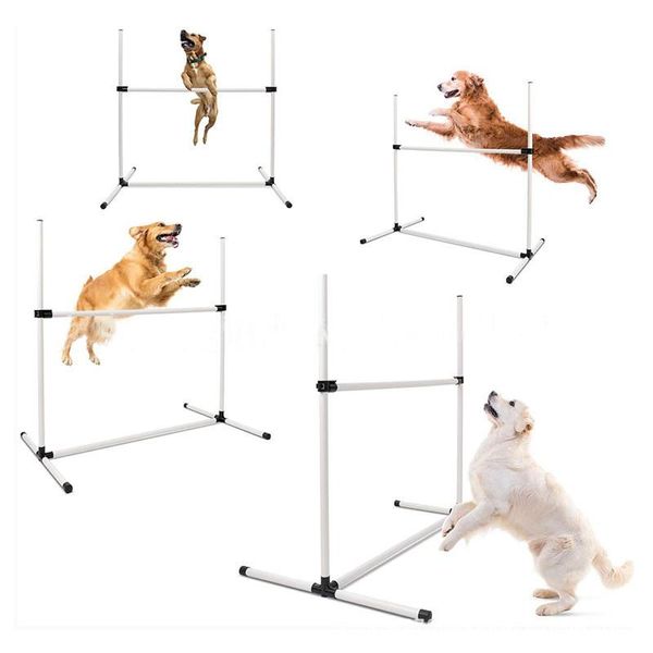 Cani obbedienti all'aperto Giochi con asta per saltare agile Attrezzature per l'allenamento con esercizi Barra barriera agile Forniture per addestramento per animali domestici I cani saltano in alto