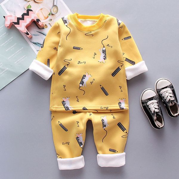 Pijama desenho animado bebê pijamas de inverno de inverno crianças roupas menino pijama conjunto de algodão Topssspense de manga longa Crianças de crianças 1-4 anos 230509