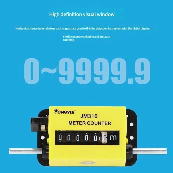 1-99999,9 m JM316 Rotationszähler Mechanischer Längenzähler Rollrad Maschinen Meter Decoder