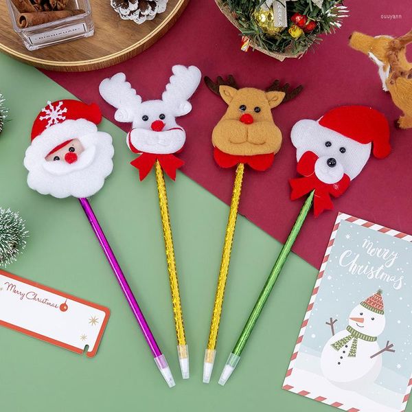 Pz/lotto Creativo Penna A Sfera Di Natale Carino 0.7 MILLIMETRI Inchiostro Blu Penne A Sfera Per Bambini Regalo di Cancelleria Materiale Scolastico Per Ufficio