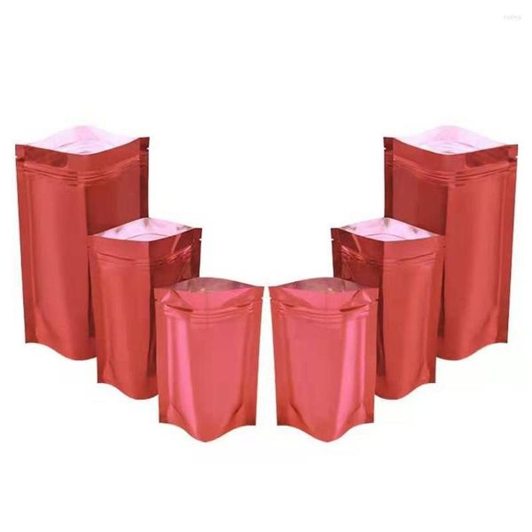 Sacos de armazenamento 100pcs Red Aluminium Foil
