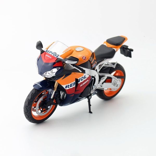 Modelo Diecast Automaxx Toy Diecast Metal Motorcycle Modelo 1 12 Escala Honda CBr Hepsol Racing Fireblade Educational Collection Presente para Kid 230509