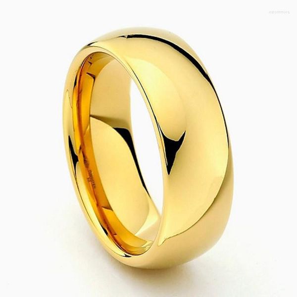 Anéis de casamento por atacado de 6 mm de largura de ouro tungstênio carboneto para homens mulheres banda alta polonês conforto ajuste size 6-14 5pcs por lote