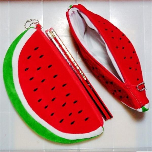 Plüsch Stoff Wassermelone Schule Kinder Bleistift Tasche Stift Box