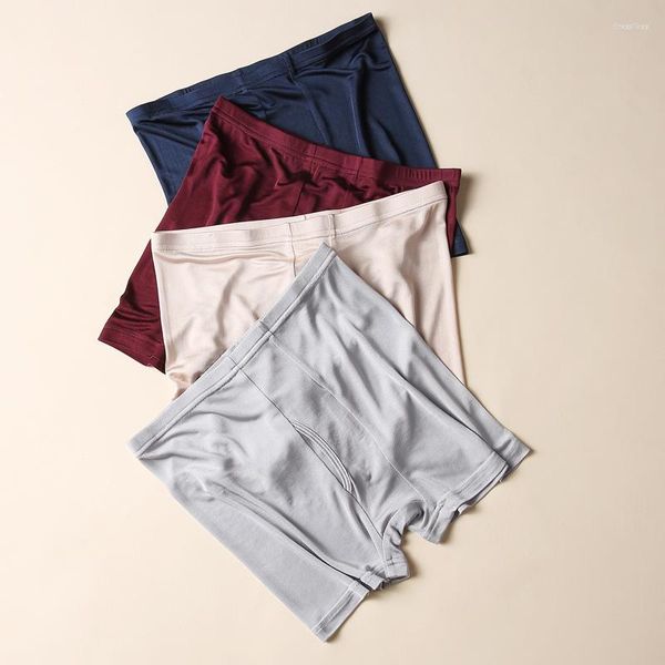 Underpants 4 упаковки мужской 30% настоящий шелк 70% Viscose Boxers Boxers Tearse нижнее белье L xl 2xl 3xl 1060