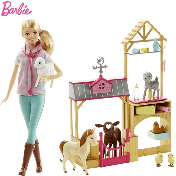 Dolls Original Farm Veterinary Set Doll Dress Up Rous Toy Girl Annody Birthday Big Box Big Box DHB71 230508