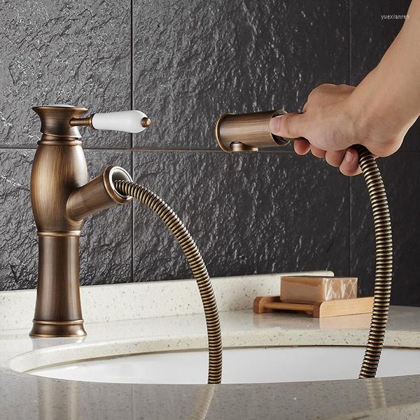 Banyo lavabo muslukları vidric pirinç ve soğuk siyah/antika bronz duş başlığı ile havza musluk musluk çek