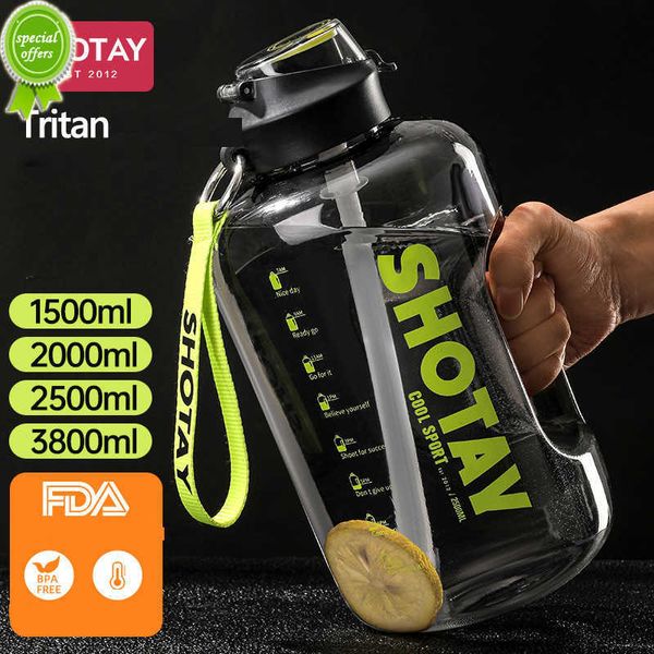 2000 ml Tritan-Sportflaschen-Wasserkocher, große Fitnessstudio-Flasche, BPA-frei, 1-Gallonen-Wasserflasche, Trinkflasche, Trinkflasche, 1,5-2-Liter-Becher
