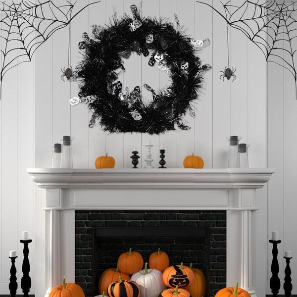 Flores decorativas caem na grinalda interna Halloween decoração atmosfera suprimentos de cena layout bastes de páscoa para a porta da frente com ovos