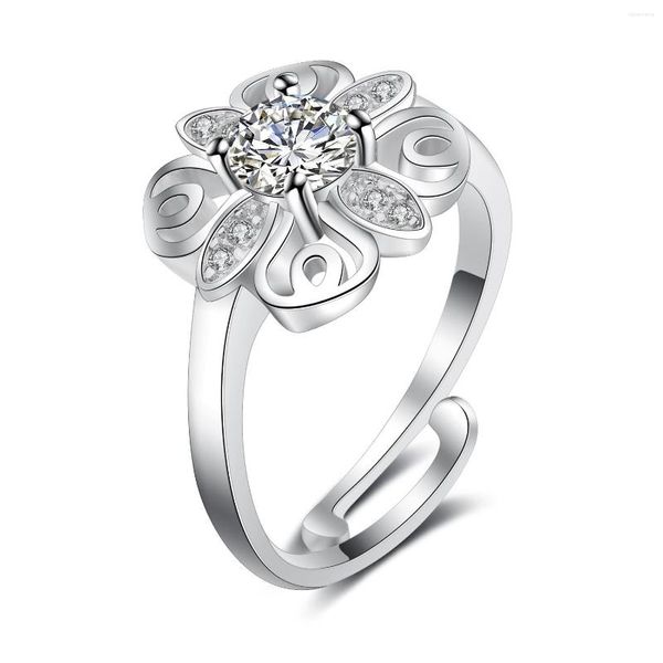 Cluster Ringe 925 Sterling Silber Vintage Smaragd Diamant für Frauen Echtschmuck Hochzeitstag Resizable Geschenk Großhandel
