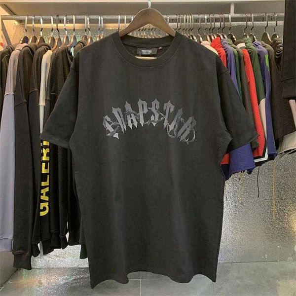 Designer Mode Kleidung T-Shirt T-Shirts Trapstar Barbed Wire Arch T-Shirt Dark Letter Printed Fashion Couple T-Shirt Luxury Casual Cotton Streetwear Sportswear Tops Rock