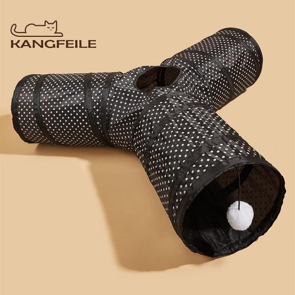 Игрушки KANGFEILE, туннель для домашних животных, складной, с 3 отверстиями, забавная трубка, туннель для котят, игрушки для кошек, игрушки для домашних животных, экономия пространства, обучающая игрушка для кошек D2425