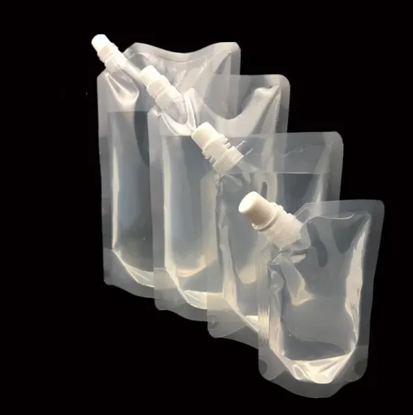 500pcs Doypack 250ml 350ml 420ml 500ml Sacos de embalagem plásticos Stand Up Spout Liquid Bag Pack Beverage Bolsa de bico