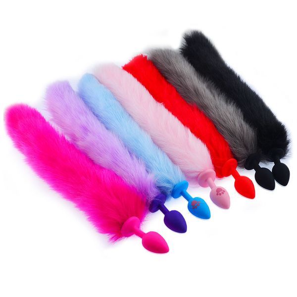 Анальные игрушки Faux Tail Batt Anal Plug Erotic Play Toy Surface Spurel Spear Silecone Selicone Sex Games Продукты анальные секс -игрушки для женщин пары 230508