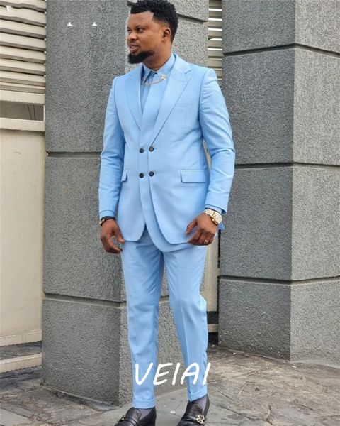 Ternos masculinos Blazers Design Suits for Men Blazer Sets Men Dress Blue Blue Wedding Tuxedos Figurino Homme 2 peças Coatpant 230509