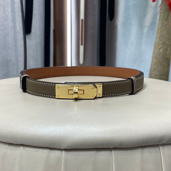 KY H08112089 Belt Feminino Designer de moda Gold e Sier Buckle couro da mais alta qualidade Caixa de presente de cinto retrátil H001