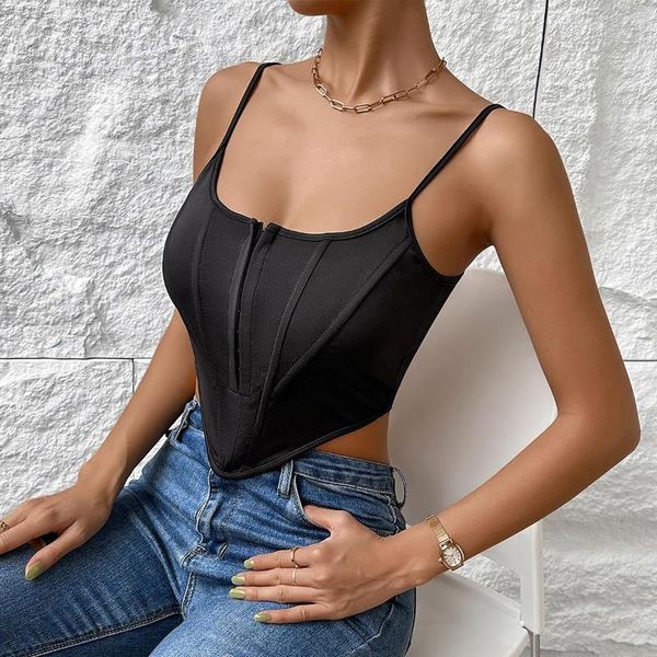 Женские танки INS панель грудь с рыбной костью Sexy Slim Fitting Diamond Open Back European и American Suspend Vest