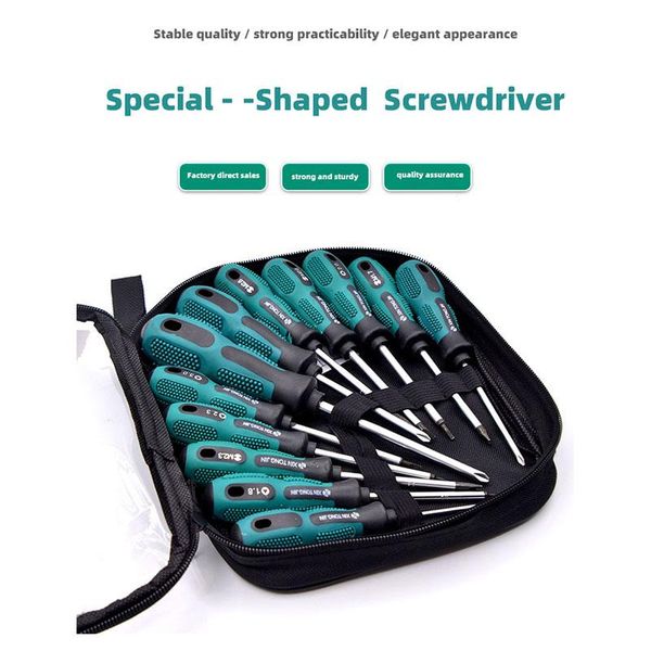 Schroevendraaier Cacciavite professionale a forma speciale Set di strumenti di lavoro Set di riparazione hardware Testa magnetica Isolamento Maniglia multifunzione Kit di attrezzi manuali