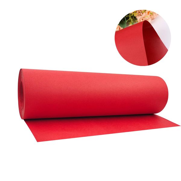Kartlar Rulo Kırmızı Kraft Kağıt Haddelenmiş Zanaat Kağıt Genişliği 0.3m Uzunluk 30m El Sanatları Hediye Sarma Çiçek Ambalajı 12 inç x 100 feet