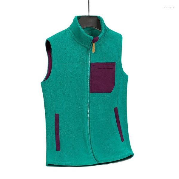 Gilet da uomo Gilet in pile da esterno autunno e inverno con cardigan spesso e caldo con colletto in piedi Sport per motociclisti da donna