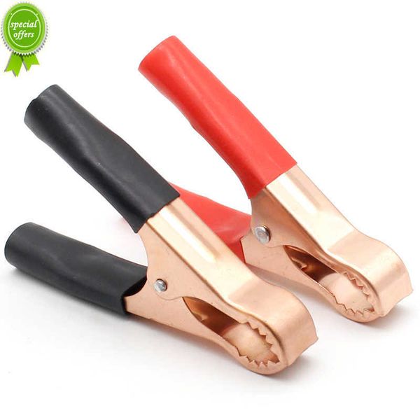 Nuovo 2Pcs 50A Rosso + Nero 80mm Crocodile Car Caravan Van Test della batteria Clip di piombo Migliore promozione Morsetti a coccodrillo Connettore Spina di alimentazione