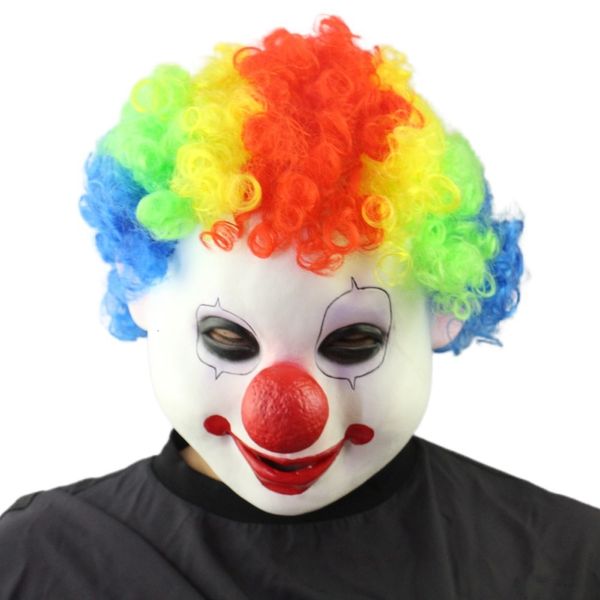 Parti Maskeleri Tam Yüz Korku Hayalet Hood Joker Başlık Palyaço Cosplay Maske Erkek ve Kadınlar Heath Ledger Script rol oynar Masquerade Props 230509