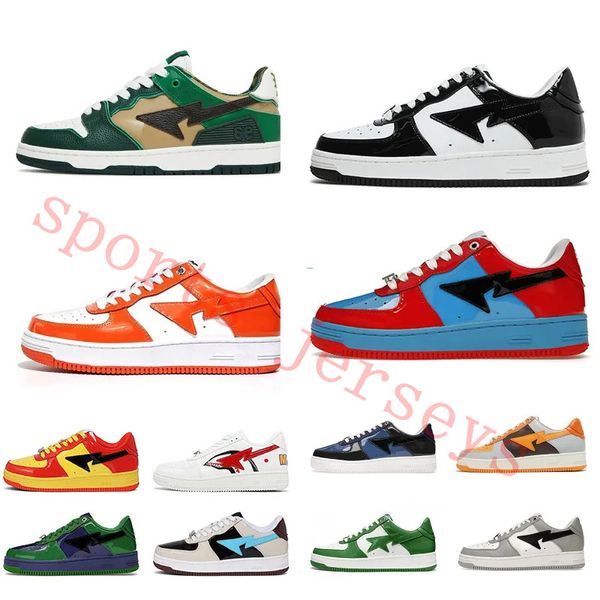 Designer Bapestas Sk8 Sta Low Baped Scarpe casual Bapesta Uomo Donna Bapestar Nero Triple Bianco Verde Vernice Scarpe basse Scarpe da ginnastica Sport Sneakers Luxury Plate Forme