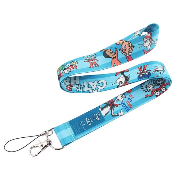 Designer Katze in einem Hut Cartoon Schlüsselanhänger Lanyard Geschenke für Kinder Studenten Freunde Telefon USB-Ausweishalter Halskette dhgate