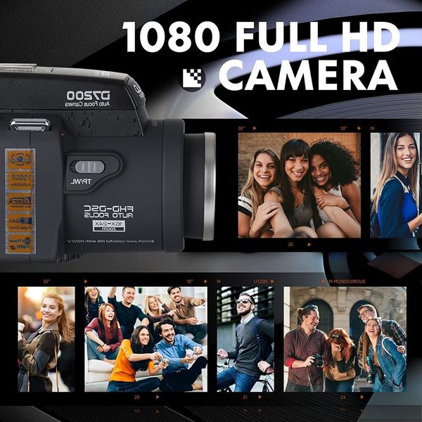 Fotocamera digitale DSLR da 33 MP con teleobiettivo 24X - Videocamera professionale 1080P per un'esperienza fotografica e video straordinaria (modello 230509)