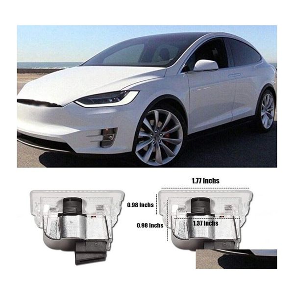 Adesivi per auto 2 pezzi Porta ombra luce per Tesla Model 3 Y Proiettore a led Lampada laser Fantasma Luci decorative Accessori S X Drop Delive Dhcpx