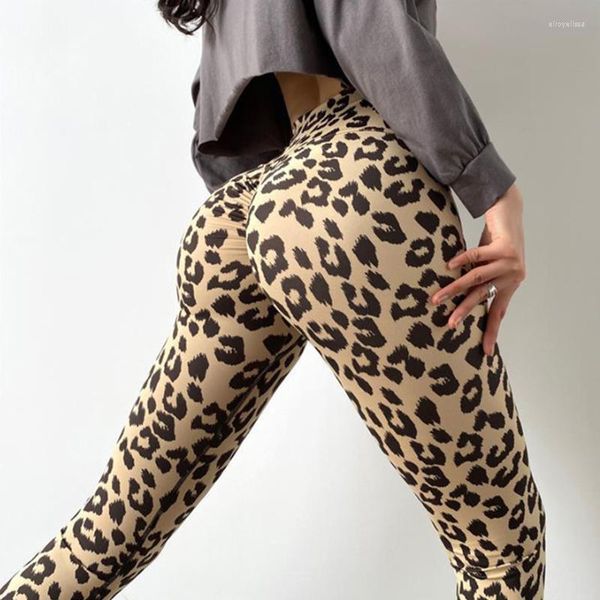 Active Pants Leopard Leggings GYM Fitness Yoga Damen Sport Seamless Scrunch BuTights Push Up Legging für Damen Sportbekleidung