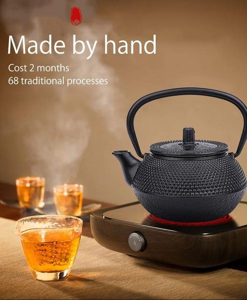 Teaware japonês chá infusor pote chaleira de chá antigo bule de ferro fundido para água fervente decoração ornamento