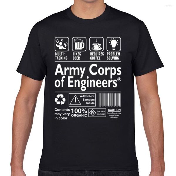 Magliette da uomo Top Camicia da uomo Army Corps Of Engineering Multi Tasking Basic Black Geek Short Male Tshirt XXXL