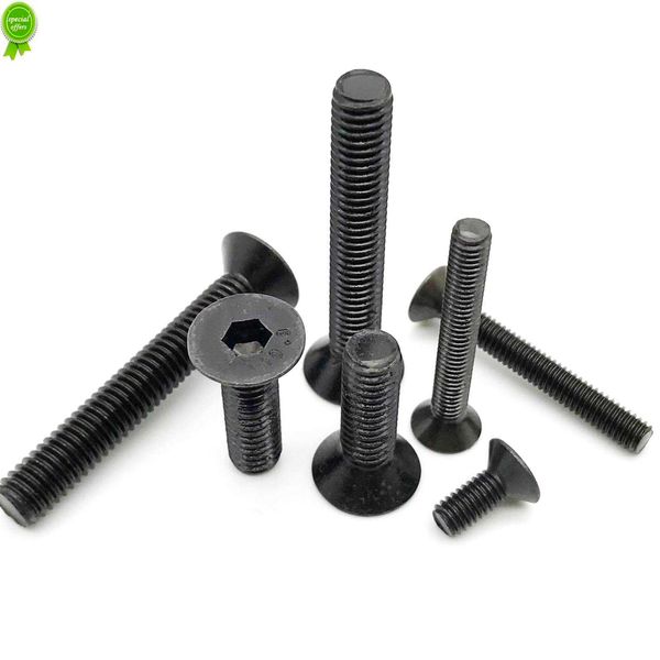 Yeni M1.6 M2 M2.5 M3 M4 M5 M6 M8 Siyah Sınıf 10.9 Steel Din7991 Altıgen Hex Socket Baş Düz Counterk Allen Bolt Vidası