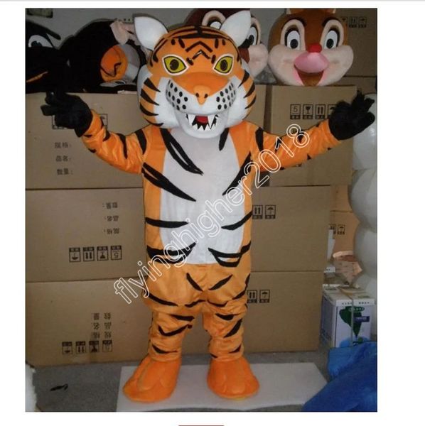 Neues erwachsenes reizendes großes Tiger-Maskottchen-Kostüm fertigen Karikatur-Anime-Themencharakter-Erwachsen-Größen-Weihnachtsgeburtstags-Kostüme besonders an