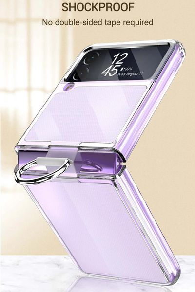 Para Samsung Galaxy Z Flip 4 Claro Caspo Ultra Thin Transparente PC Hard PC Tampa de telefone protetora leve para Z Flip 3 5G