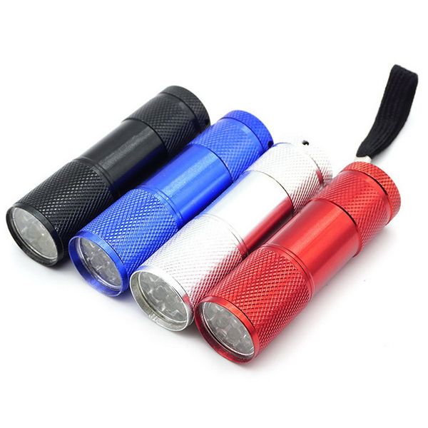 Outdoor Camping Taschenlampen Tragbare UV 395nm Lampen 9 LED Mini LED Taschenlampen Superhelle LED Taschenlampe