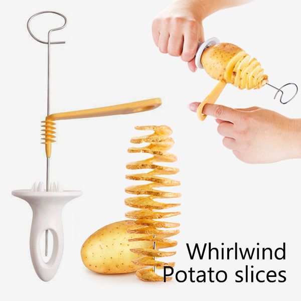 Universelle tragbare Kartoffel-Grillspieße für Camping-Chips Maker Slicer Kartoffel-Spiralschneider Grillwerkzeuge Küchenzubehör