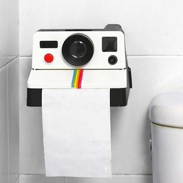 Organização criativa retro polaroid forma de câmera inspirada caixas de tecido rolo de papel higiênico caixa de suporte de papel decoração do banheiro casa novo suporte de papel