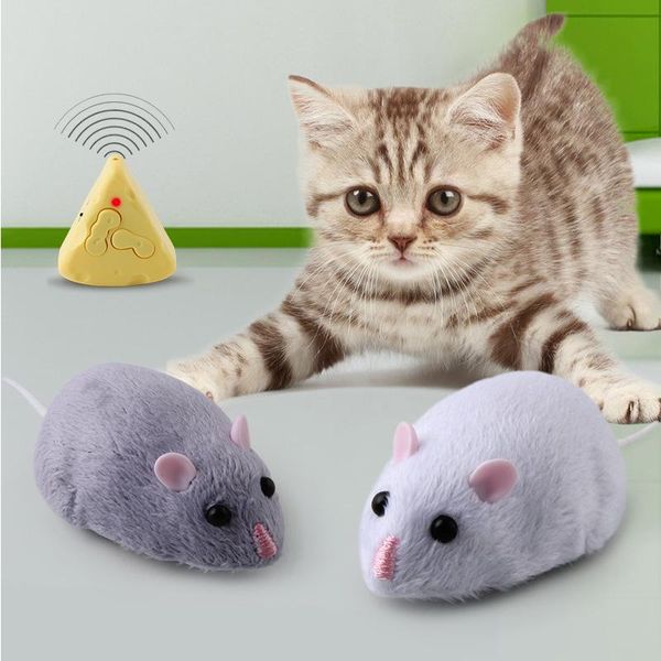 Brinquedos de controle remoto eletrônico sem fio rato de pelúcia rc brinquedo quente reunindo emulação brinquedos rato para gato cão piada assustador truque brinquedos