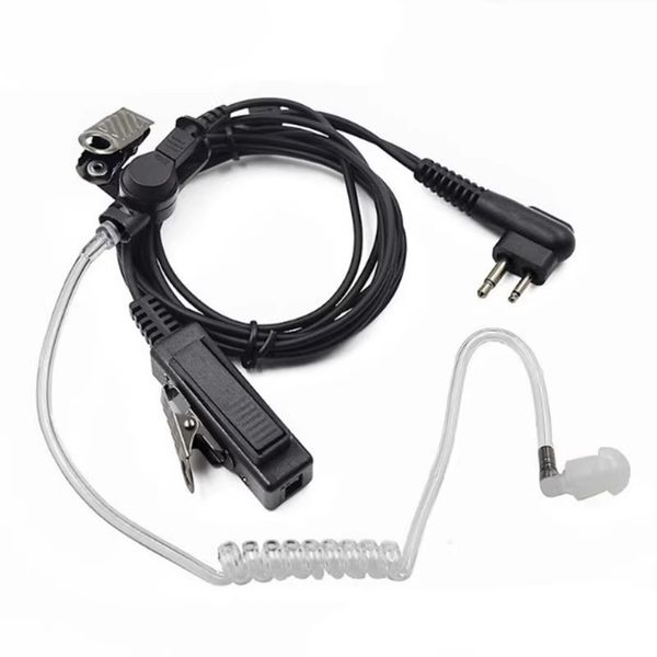 Akustisches Luftschlauch-Kopfhörer-Headset für Walkie Talkie M K-Kopfhörer Universal-Luftkanal Transparenter dicker Draht Headset-Ohrstöpsel für Intercom IC-V8 F3 V80 82 85 A4