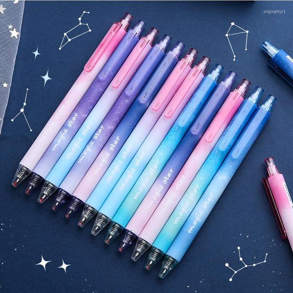 1 pz penna gel carina cielo stellato per materiale scolastico asciugatura rapida grande capacità inchiostro gel cancelleria coreana regalo per ragazze Kawaii