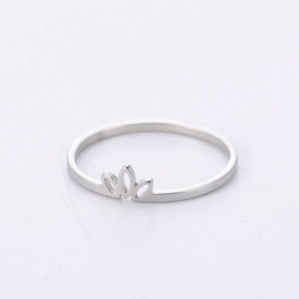Anéis de banda Anéis de lótus Cooltime para mulheres Aço inoxidável Casal anel de noivado de casamento Presentes minimalistas anéis 2023 Jóias de tendência Z0509