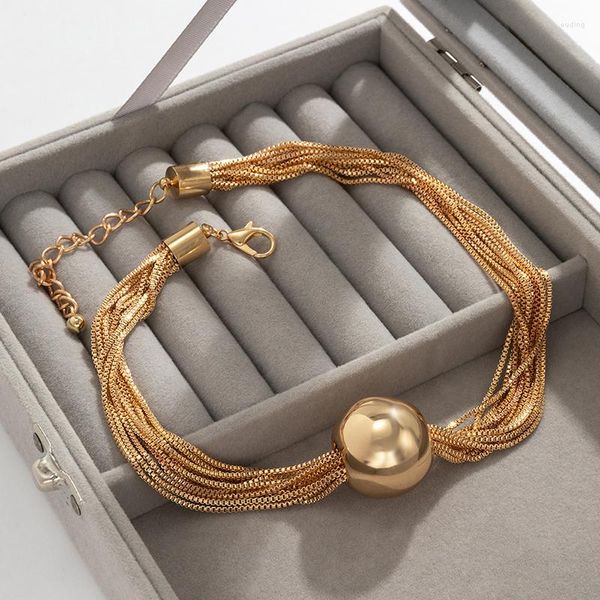 Bracelets de charme tendência de moda em punk clavícula sexy Chain de uma peça colar de jóias de personalidade da esfera geométrica para mulheres gargantilhas