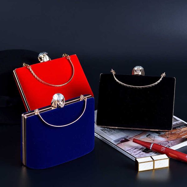 Bolsas de noite Rhinstone Women Red Color For Girls Wedding Rankes Handbag 2019 Chain Bolsas de ombro de festas Mujer 230427