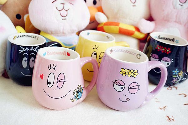 Kahve Çay Araçları Ücretsiz Nakliye Moda Yaratıcı Sevimli Seramik Barbapapa Kupa Barbapapa Karikatür Kupası Doğum Günü Hediye Kupa Kupa P230509