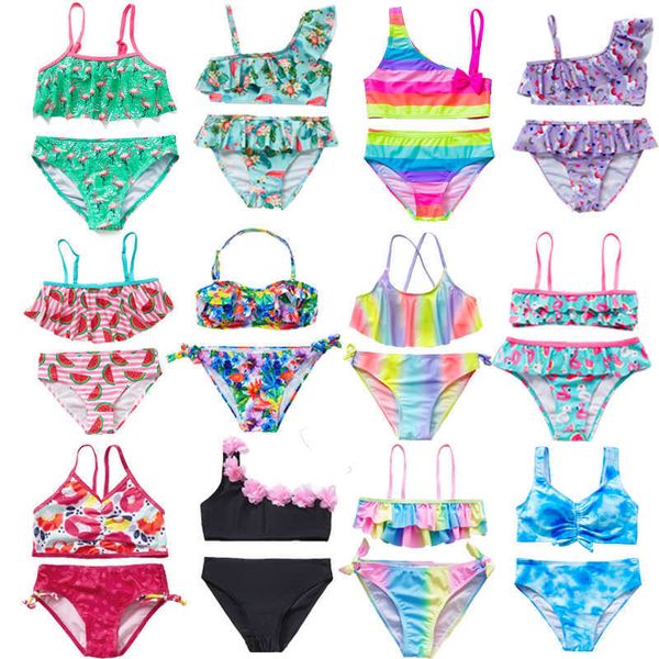 Kinderbadebekleidung 2-16 Jahre Mädchen Bikini Badeanzug Sets Nette Mode Tankini Anzüge für Kinder Kind Mädchen Sommer Beachwear Bademode Sets P230509