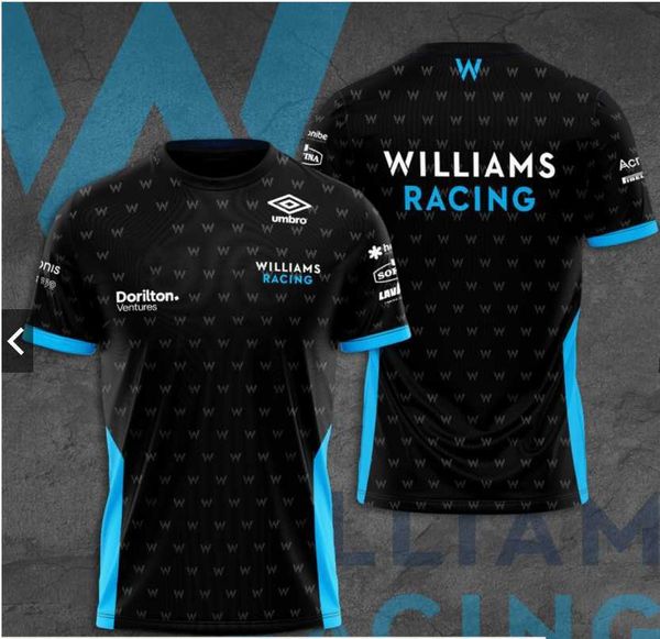 2023 Fashion F1 Мужская футболка для футболки Formula One Summer Williams Crew Neck Sect -Rice Racing Racing Extusemp